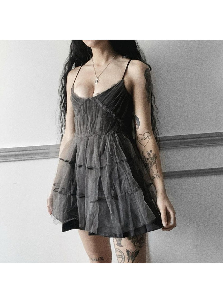 Y2k Dark Goth Elegant Dress