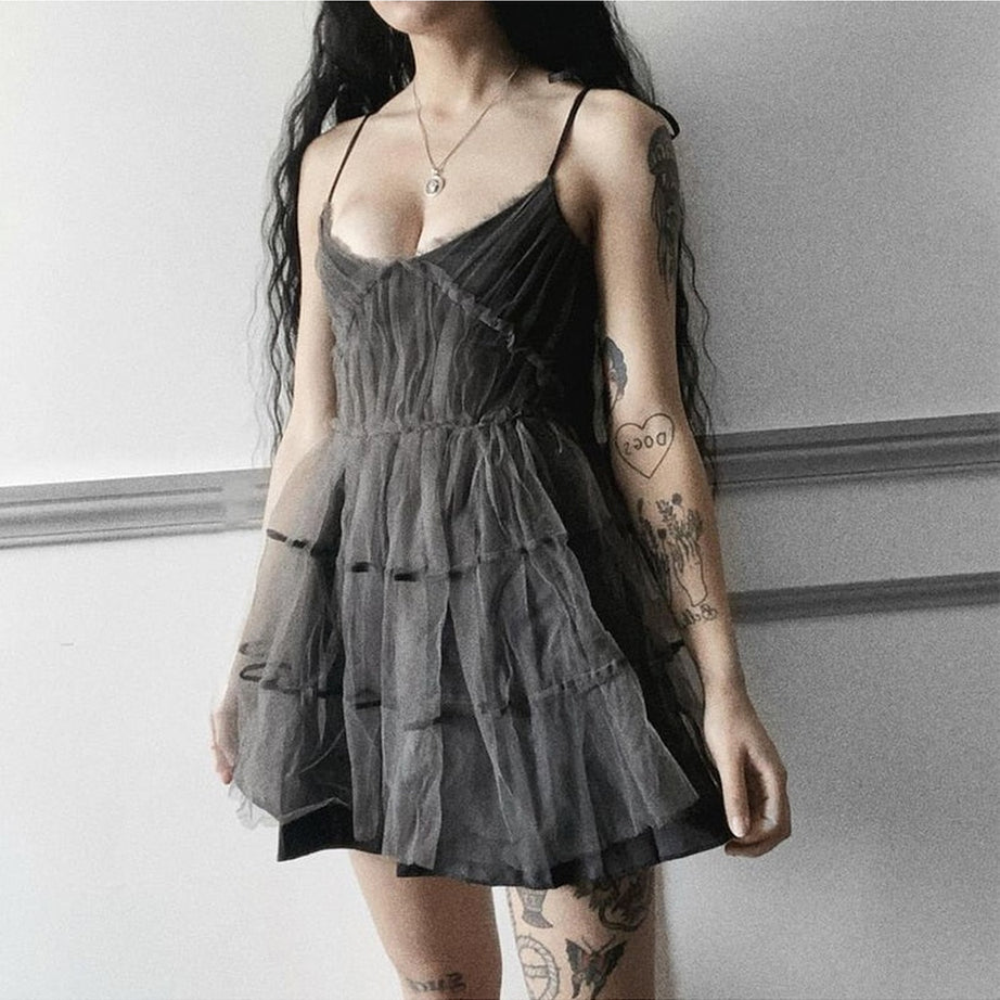 Y2k Dark Goth Elegant Dress