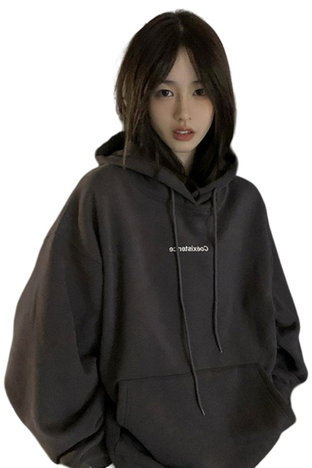 Y2k Acubi Dark Grey Hoodie