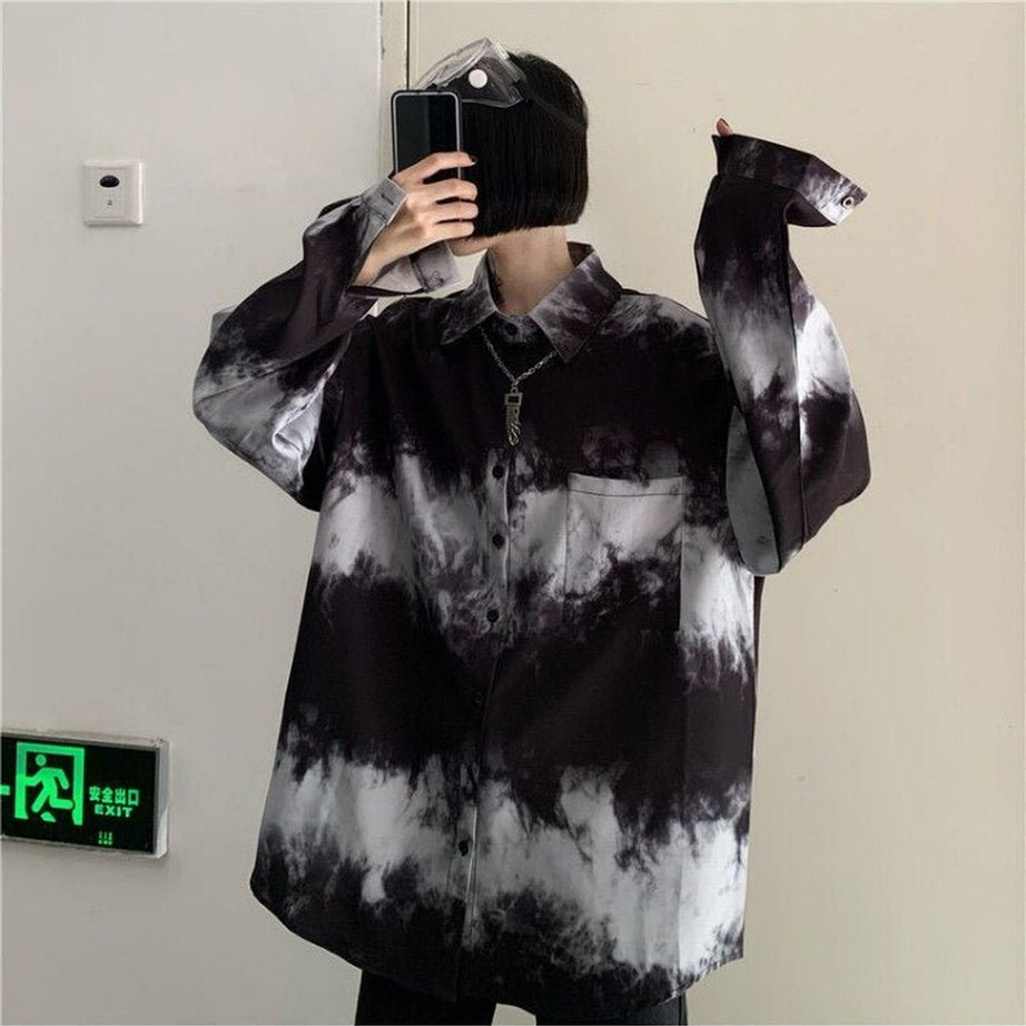 Y2k Dark Tie-dye Harajuku Blouse