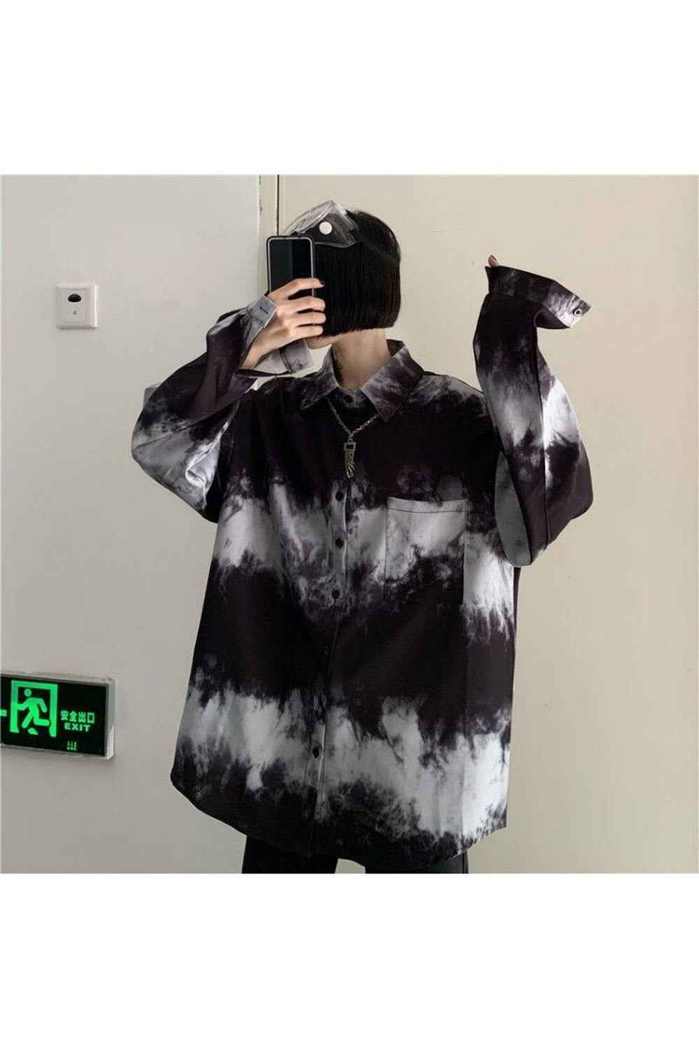 Y2k Dark Tie-dye Harajuku Blouse