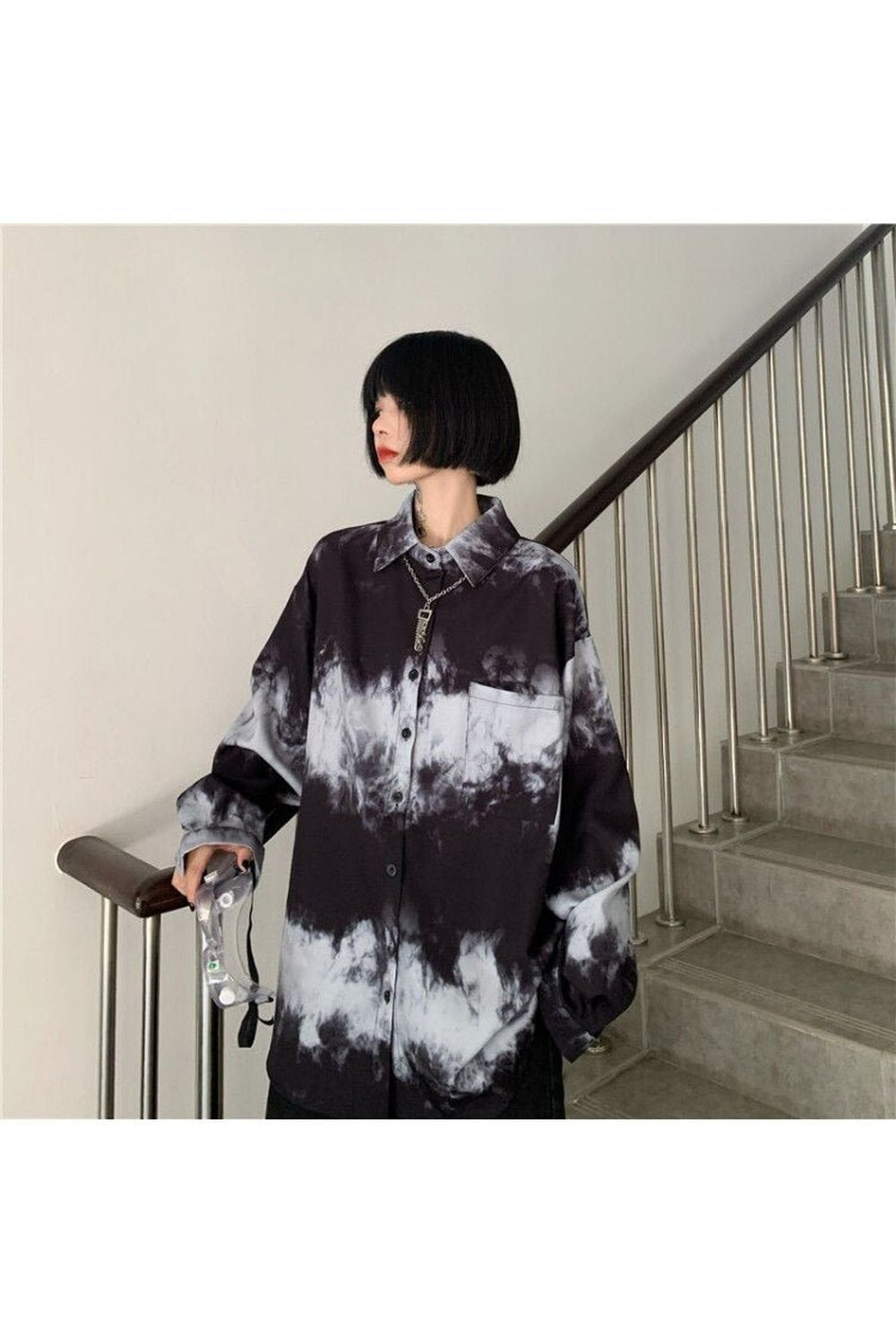 Y2k Dark Tie-dye Harajuku Blouse