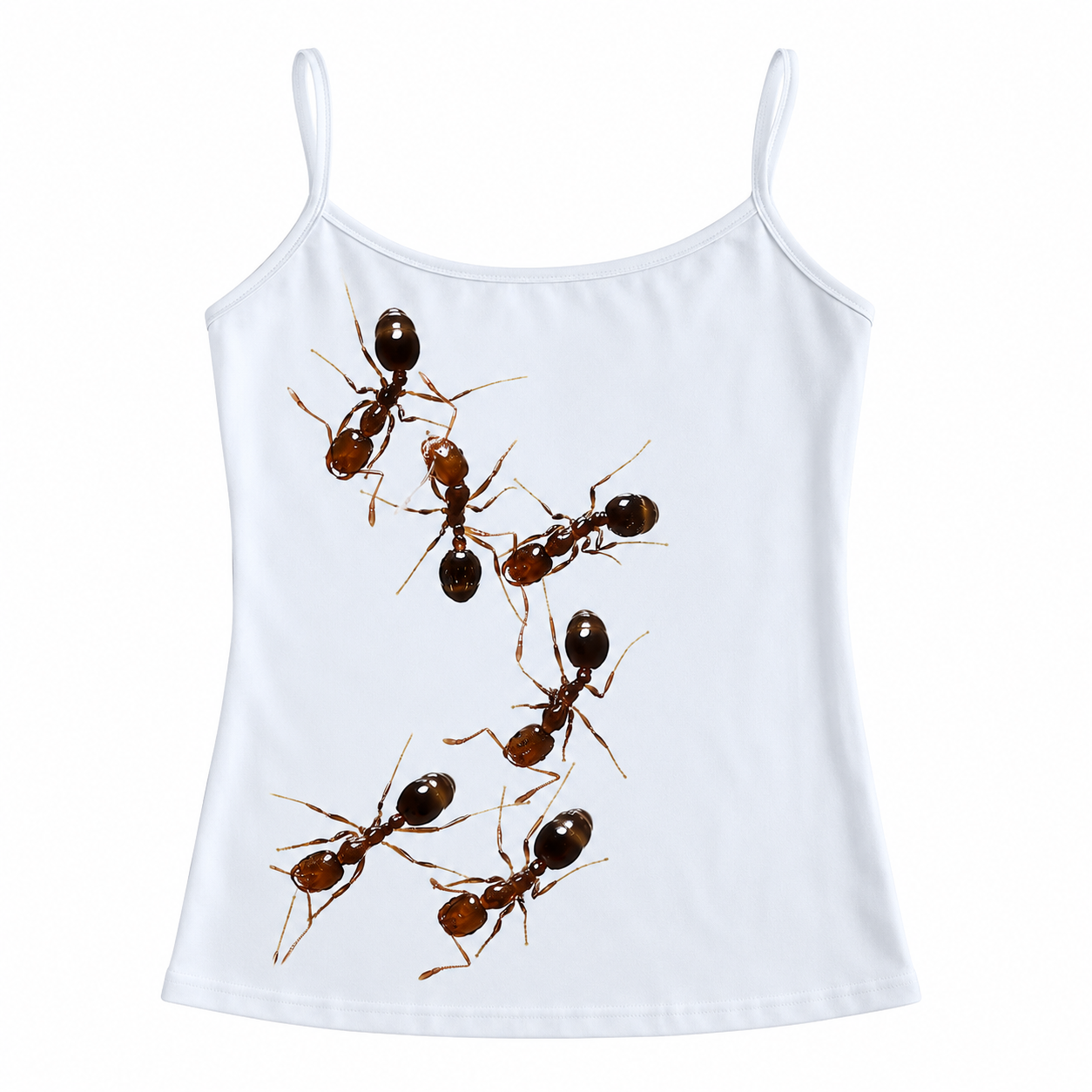 Y2K Macro Ant Print Spaghetti Strap Top