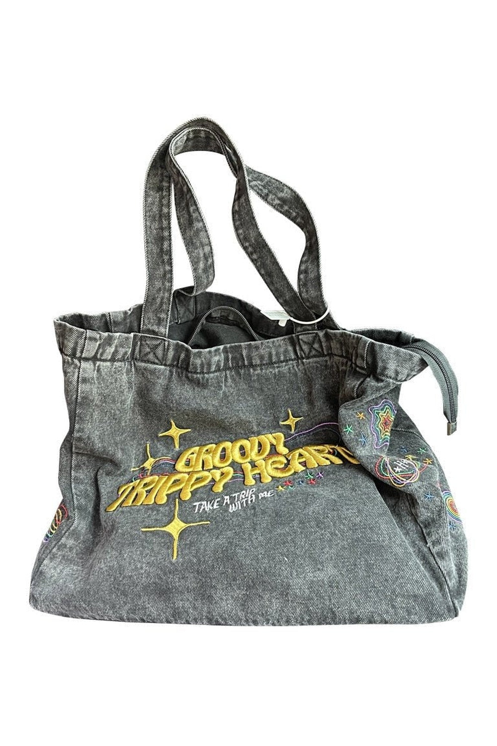 Y2k Denim Embroidery Bag