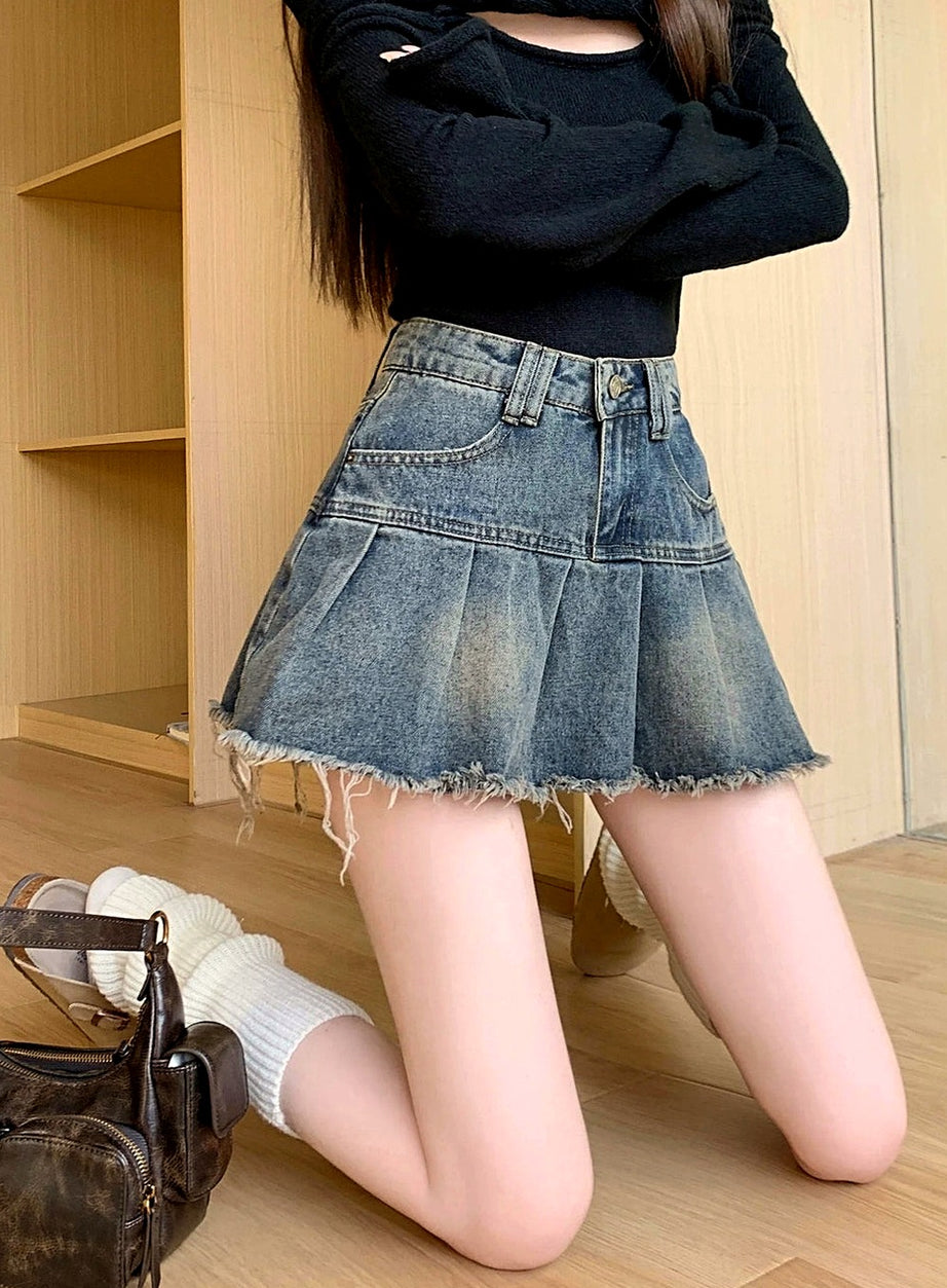 Y2k Denim High Waist Mini Skirt