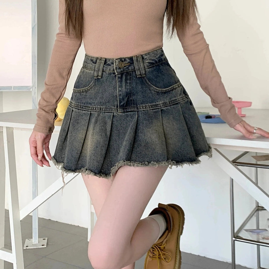 Y2k Denim High Waist Mini Skirt