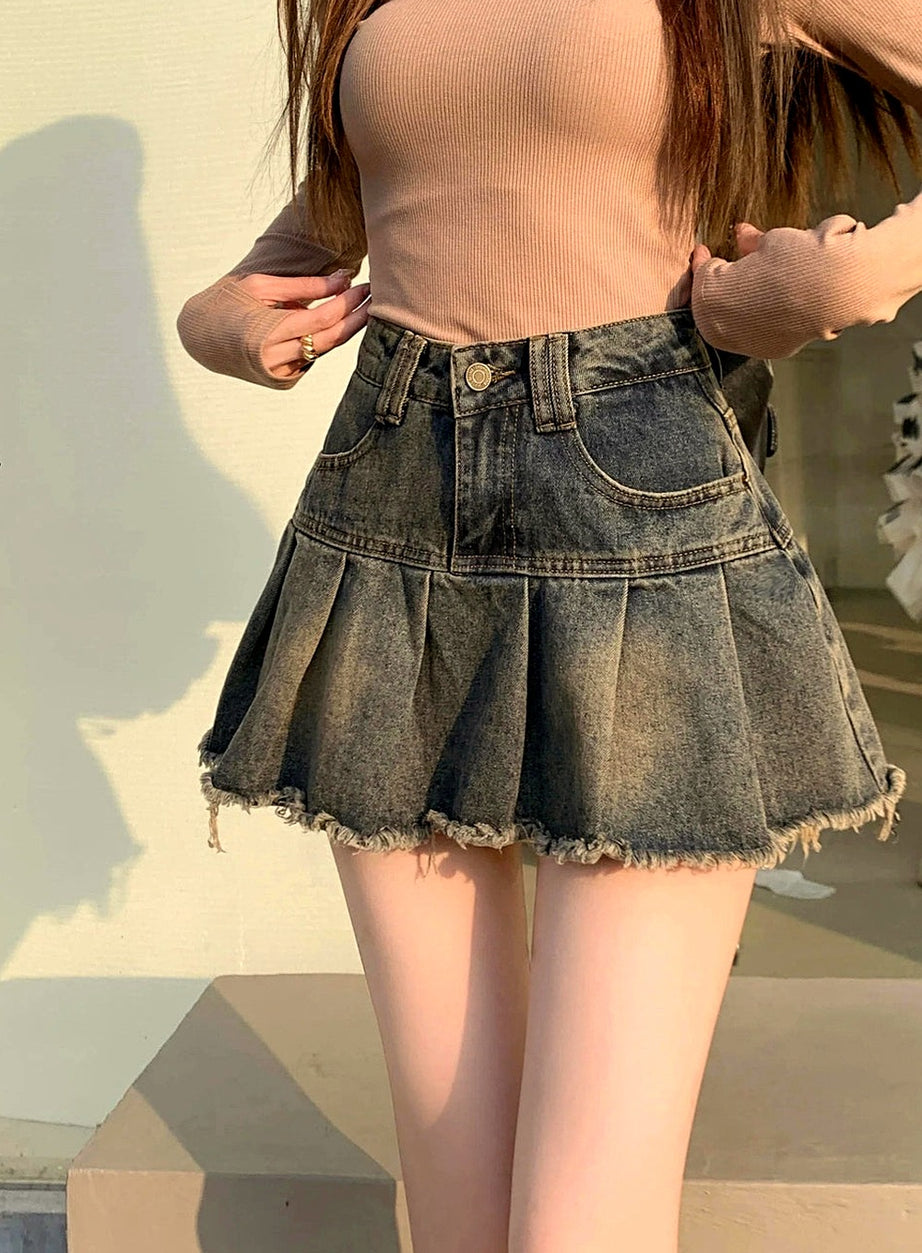 Y2k Denim High Waist Mini Skirt