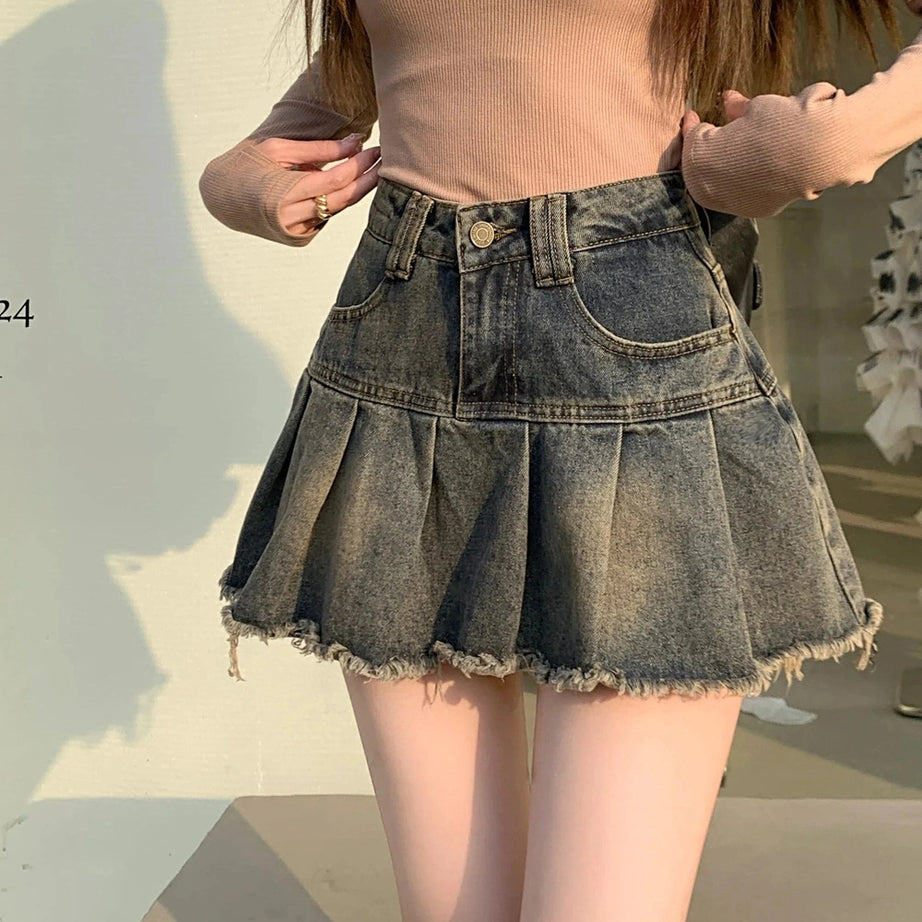 Y2k Denim High Waist Mini Skirt