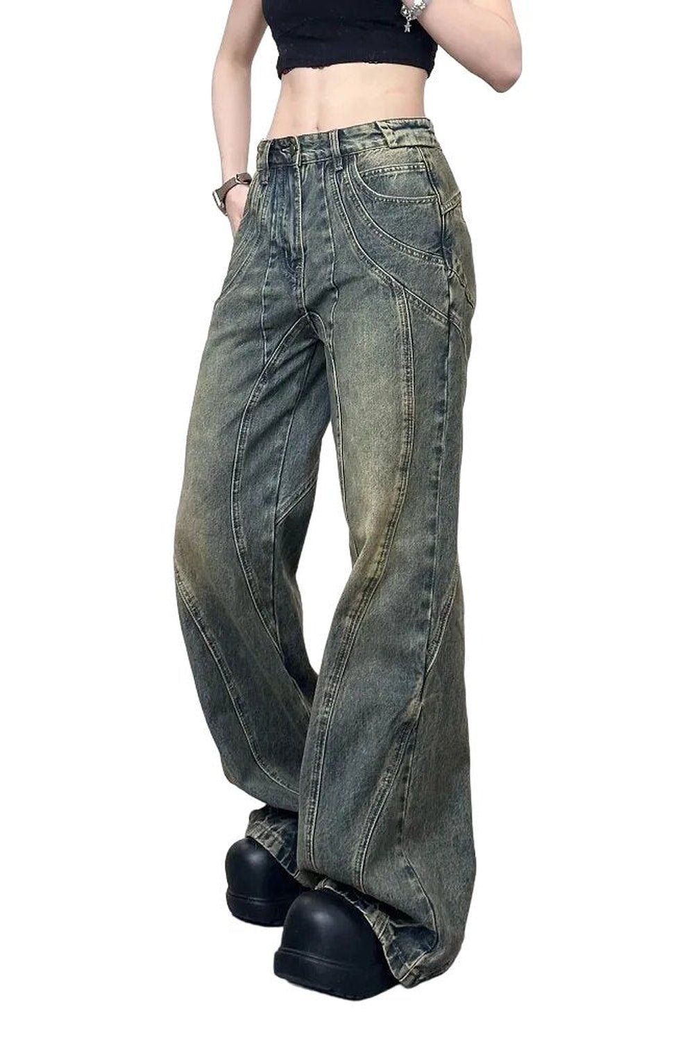 Y2k Denim Retro Wide Leg Jeans