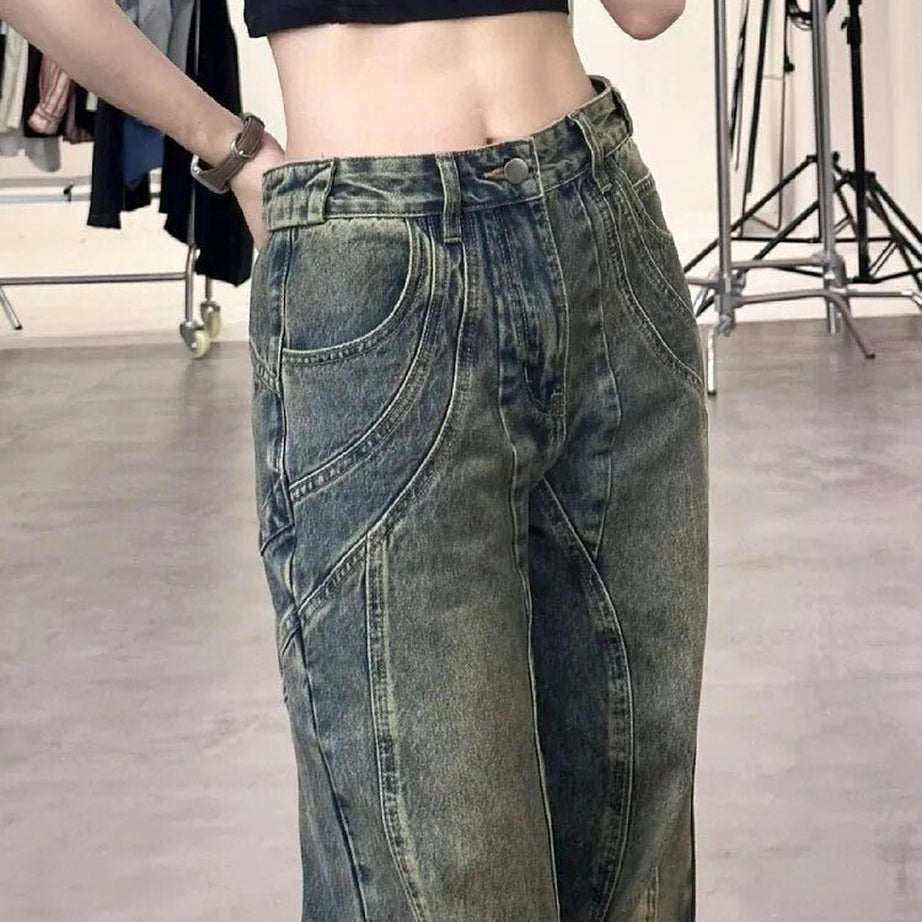 Y2k Denim Retro Wide Leg Jeans