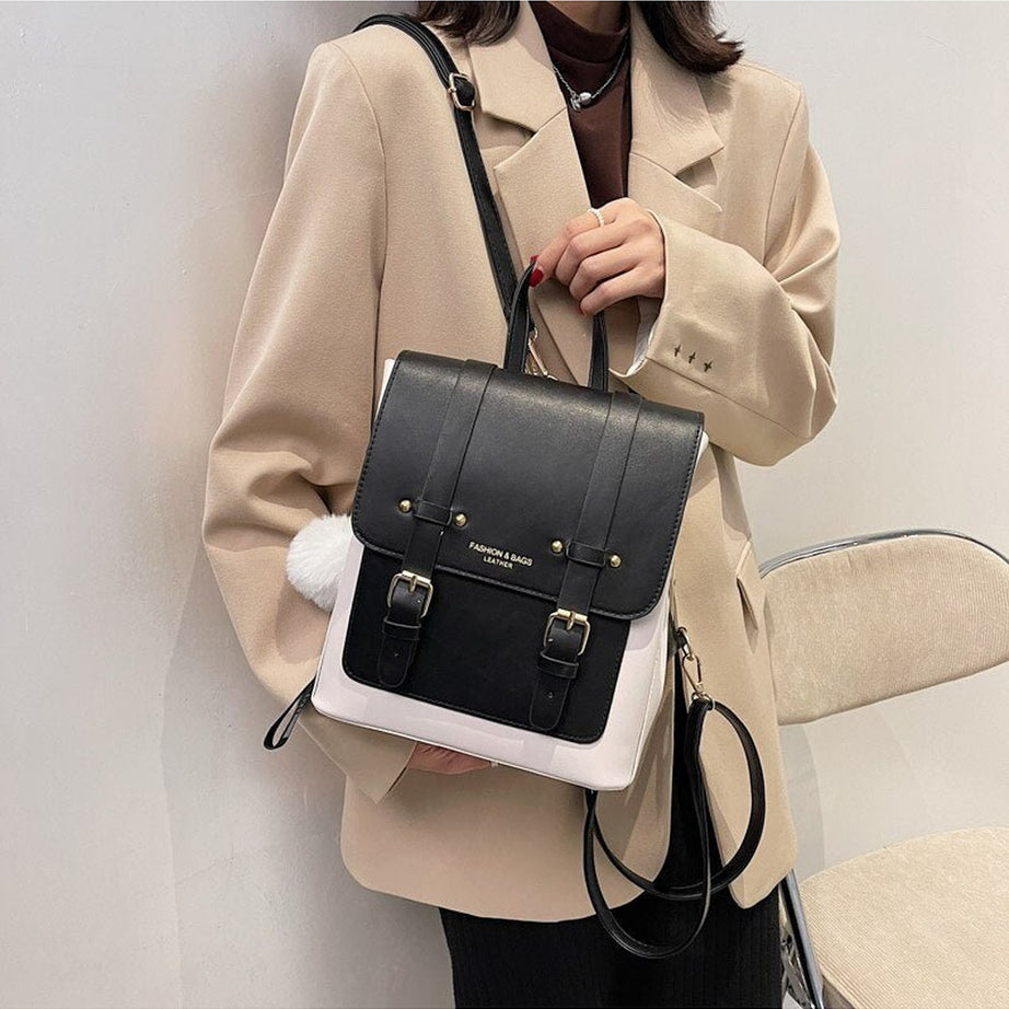 Y2k Designer Leather Travel Backpack