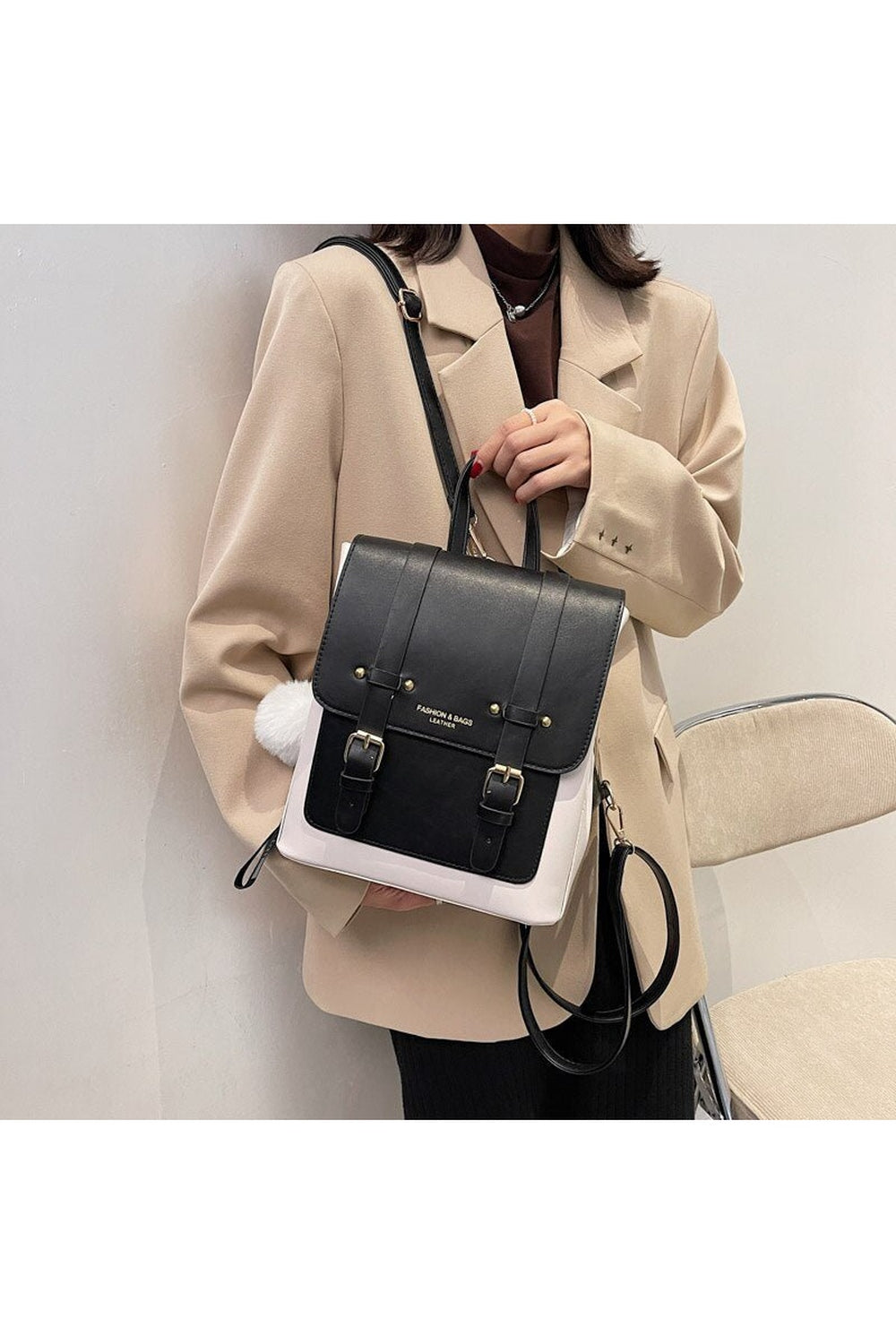 Y2k Designer Leather Travel Backpack