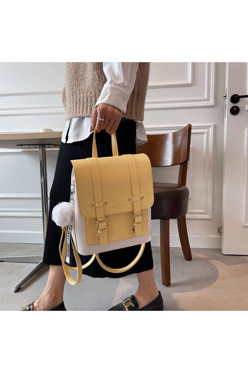 Y2k Designer Leather Travel Backpack