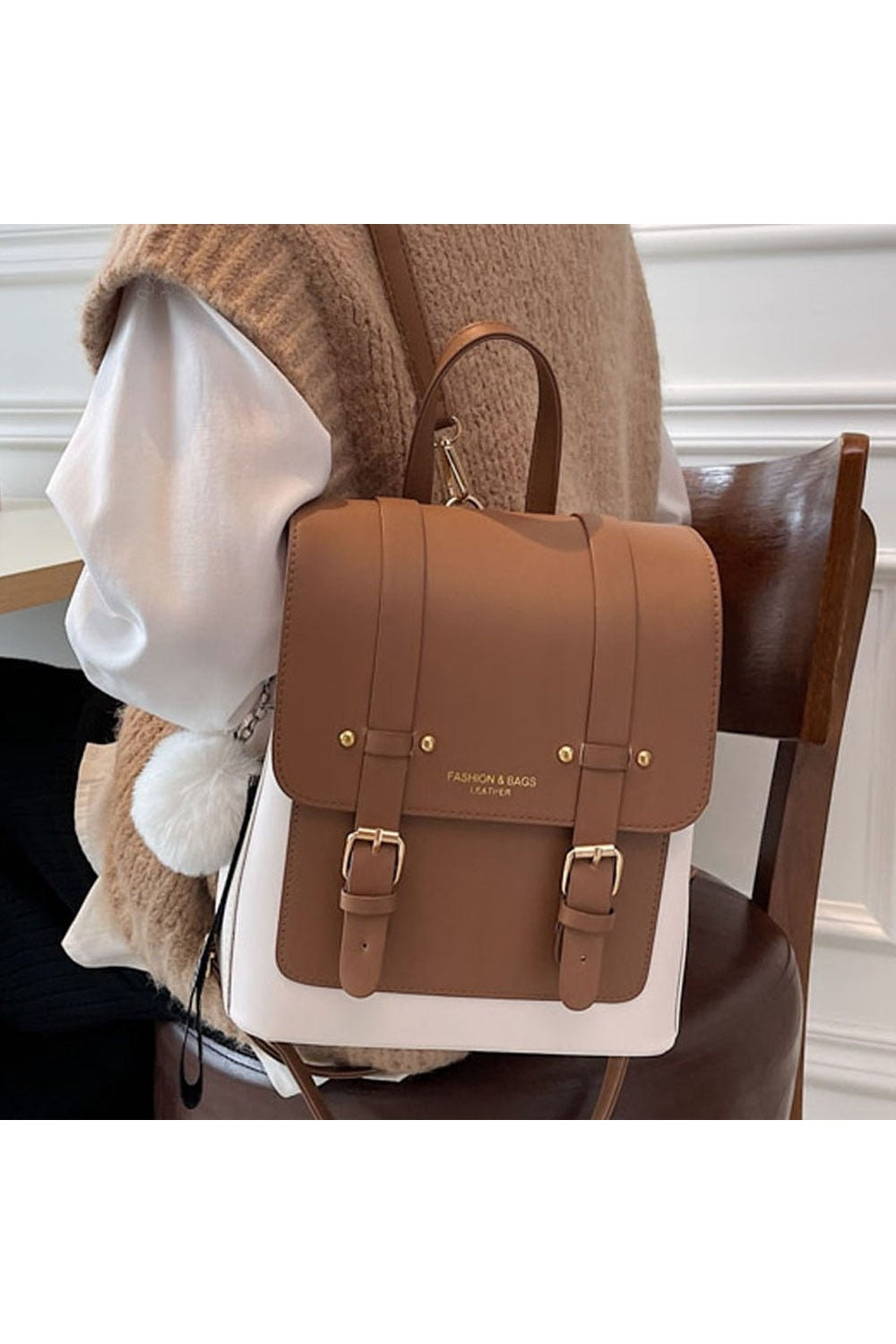 Y2k Designer Leather Travel Backpack