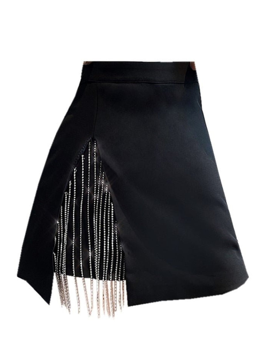 Y2k Diamond Chain Mini Skirt