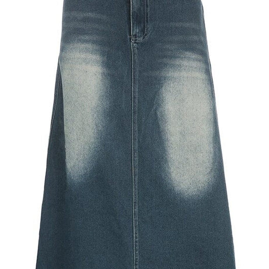 Y2k Distressed Low Waist Denim Skirt