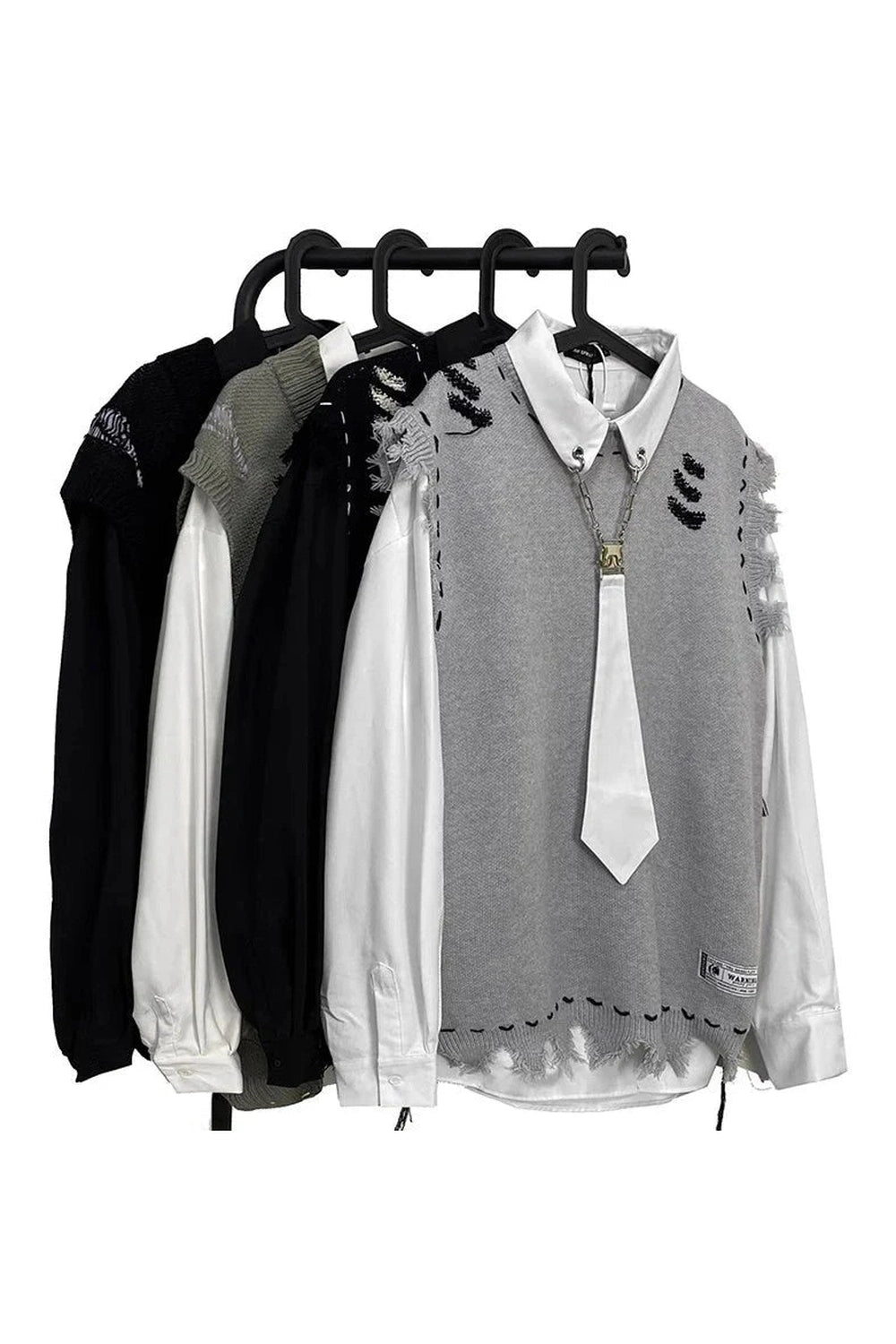 Y2k Distressed Stitch Sleeveless Sweater