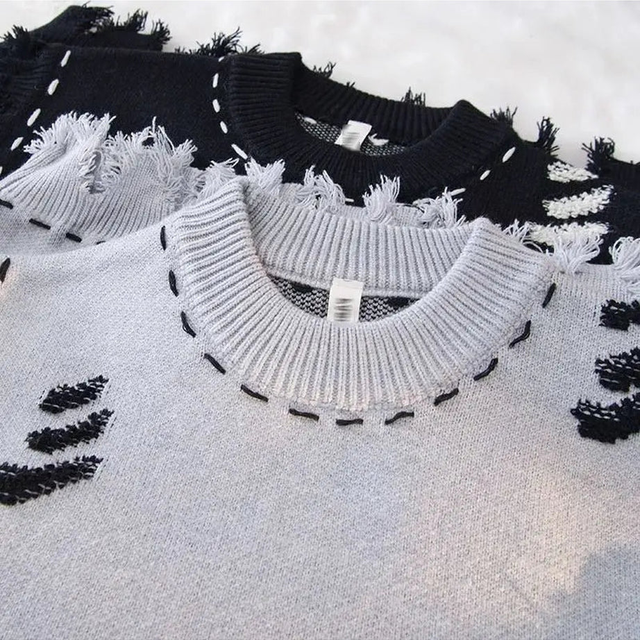 Y2k Distressed Stitch Sleeveless Sweater