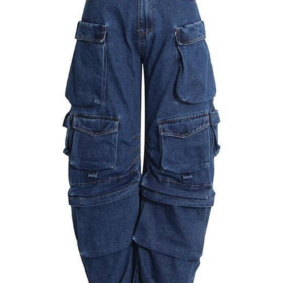 Y2k Distressed Wash Cargo Pants