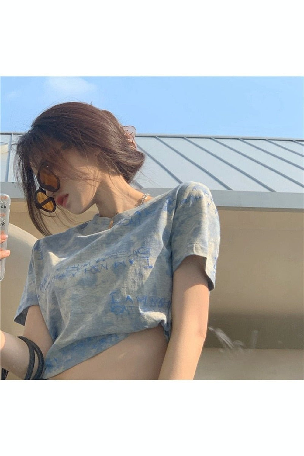 Y2k Downtown Cute Tie Dye Crop Top