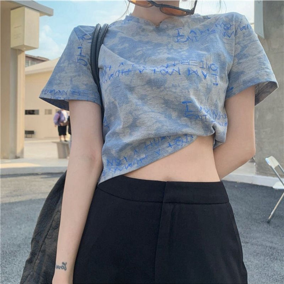 Y2k Downtown Cute Tie Dye Crop Top