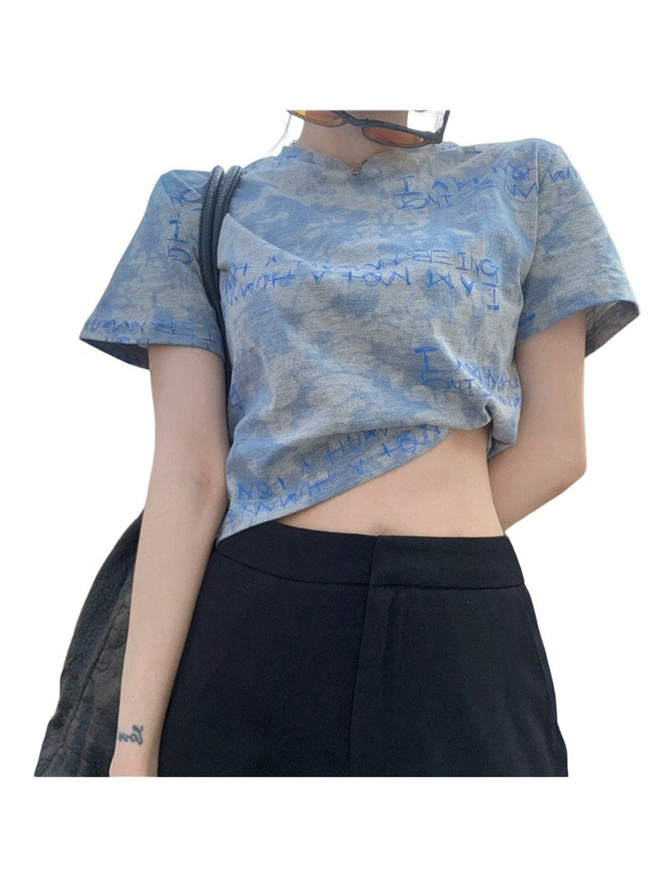 Y2k Downtown Cute Tie Dye Crop Top