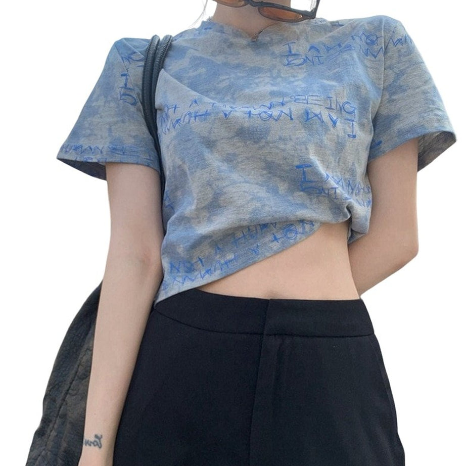 Y2k Downtown Cute Tie Dye Crop Top