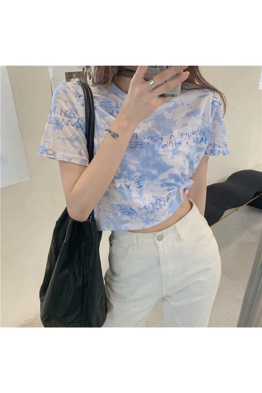 Y2k Downtown Cute Tie Dye Crop Top