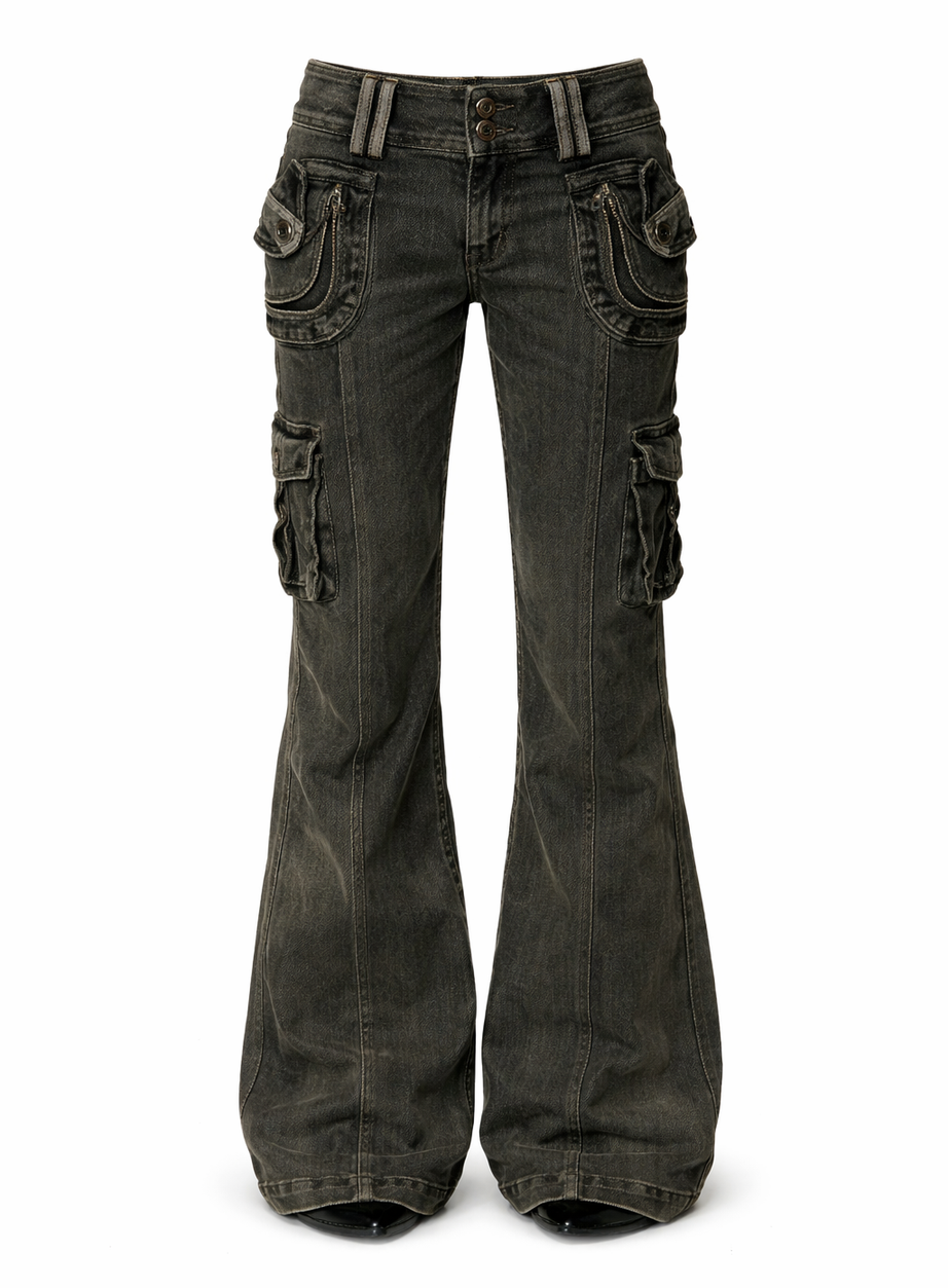 Utility Cargo Flare Jeans