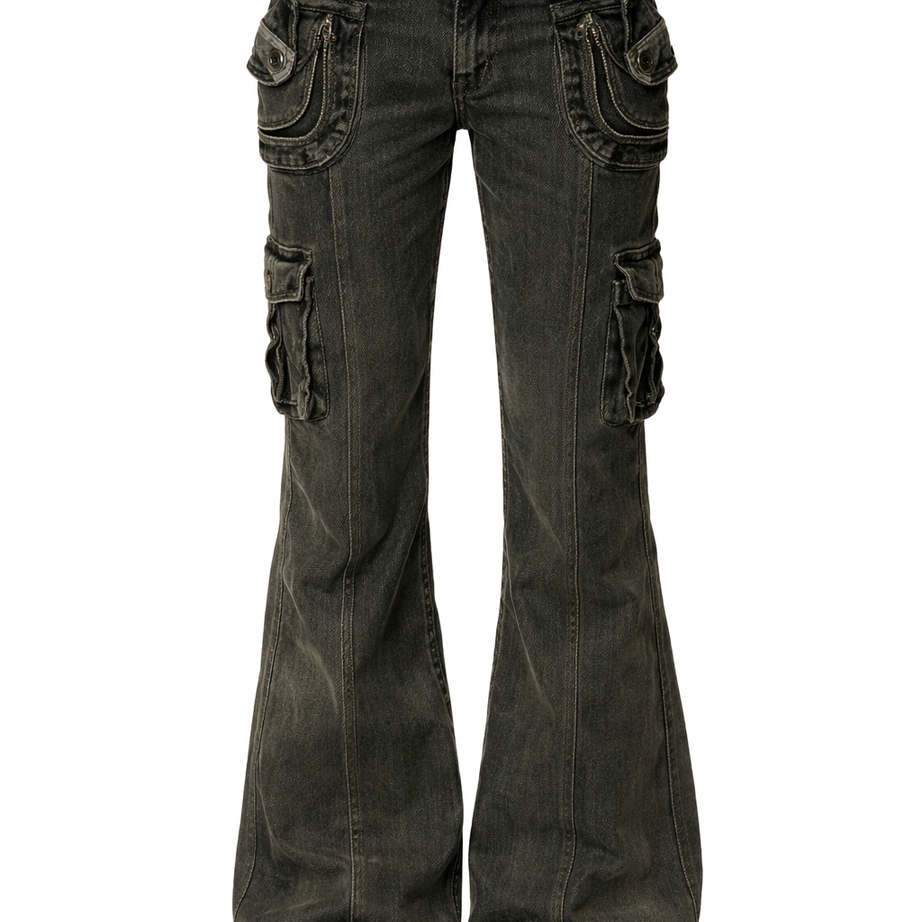Utility Cargo Flare Jeans