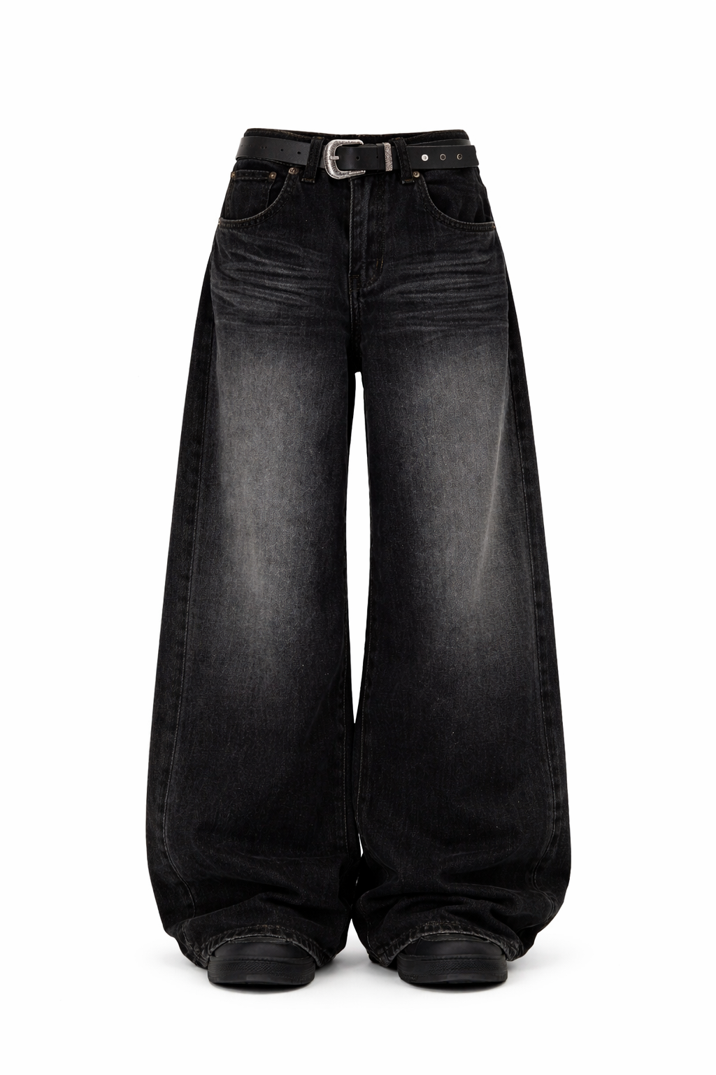Washed Black Y2K Baggy Jeans