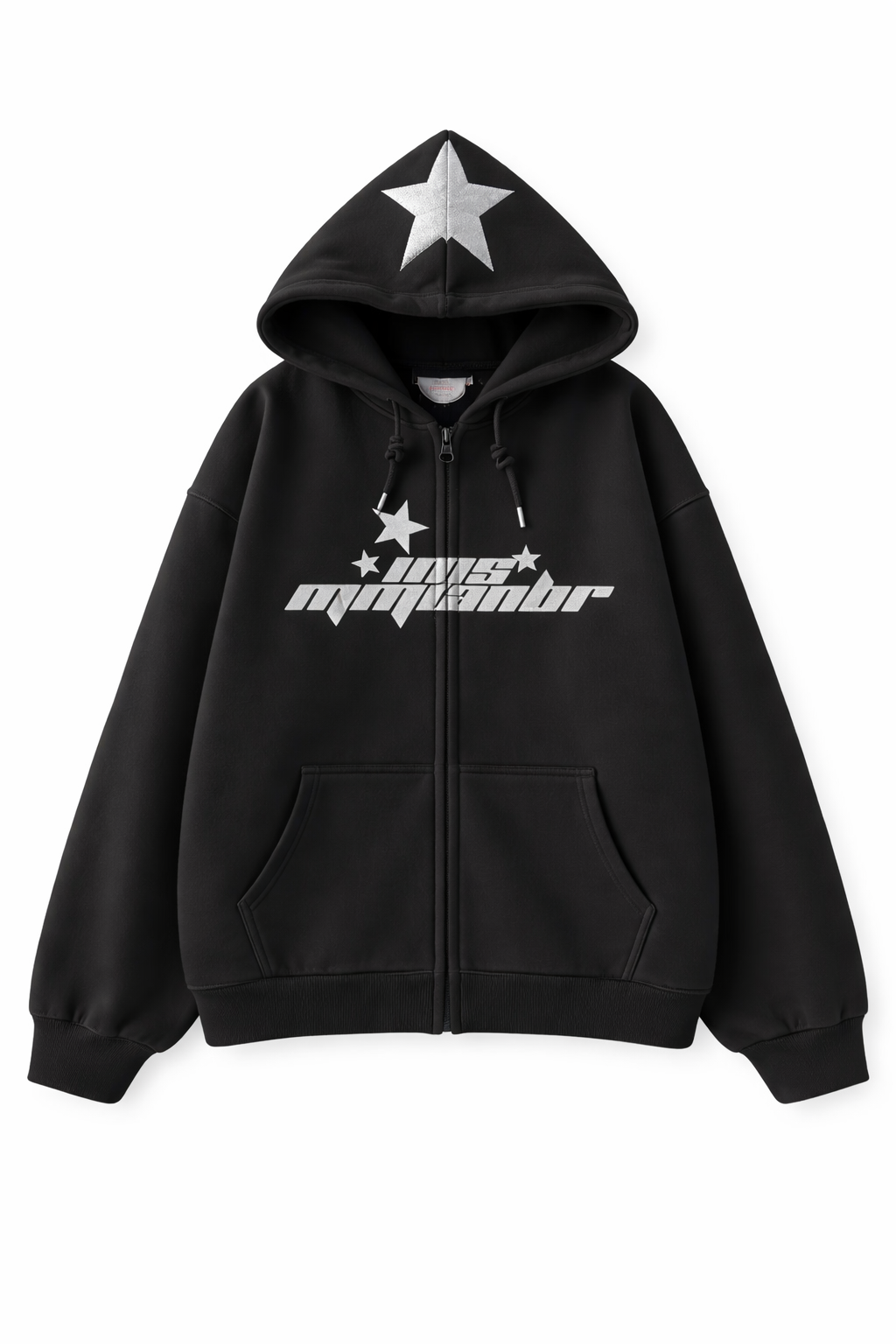 Y2k Hip Hop dragkedja Stjärntryck luvtröja