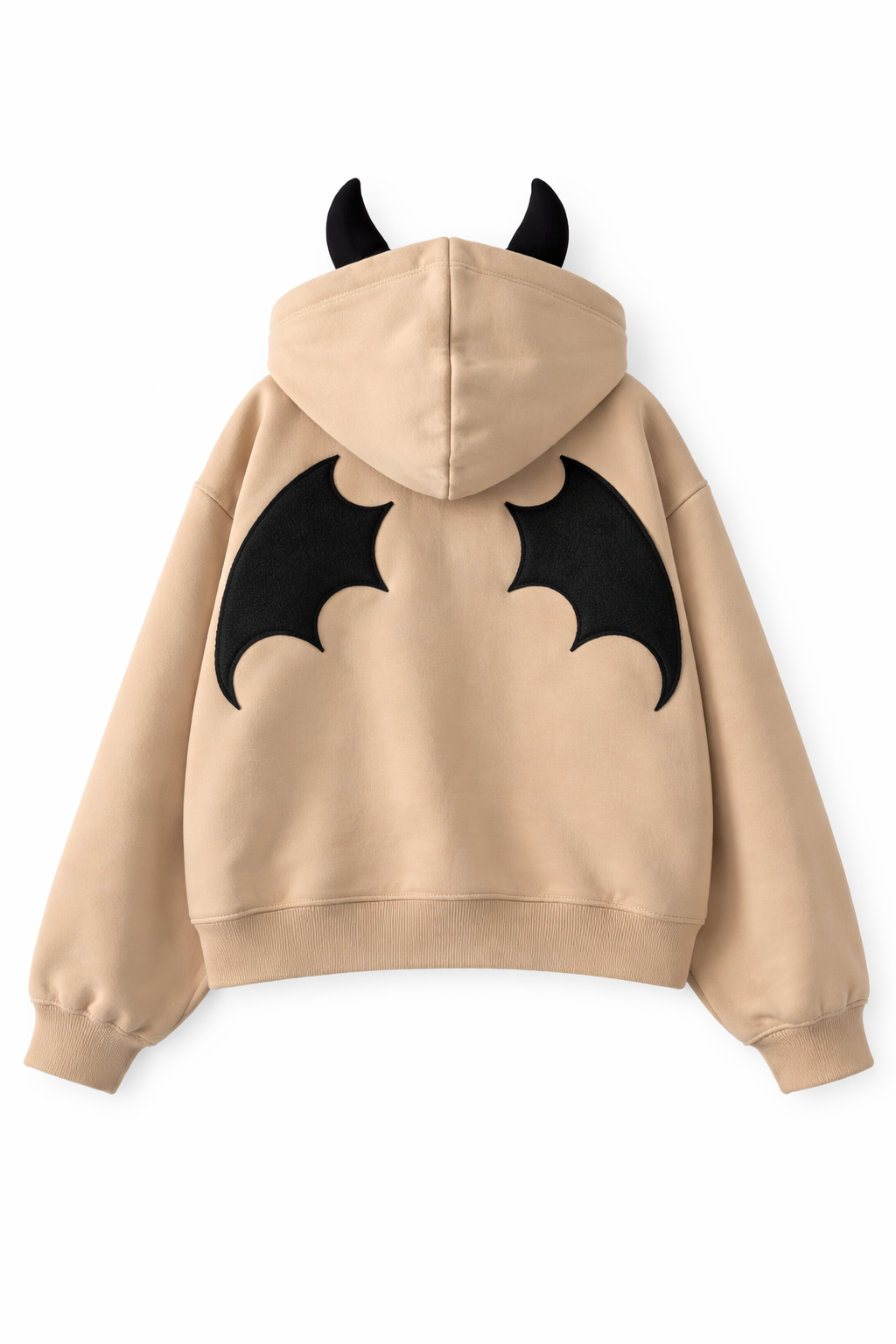 Y2k Little Devil Hoodie med broderad dragkedja