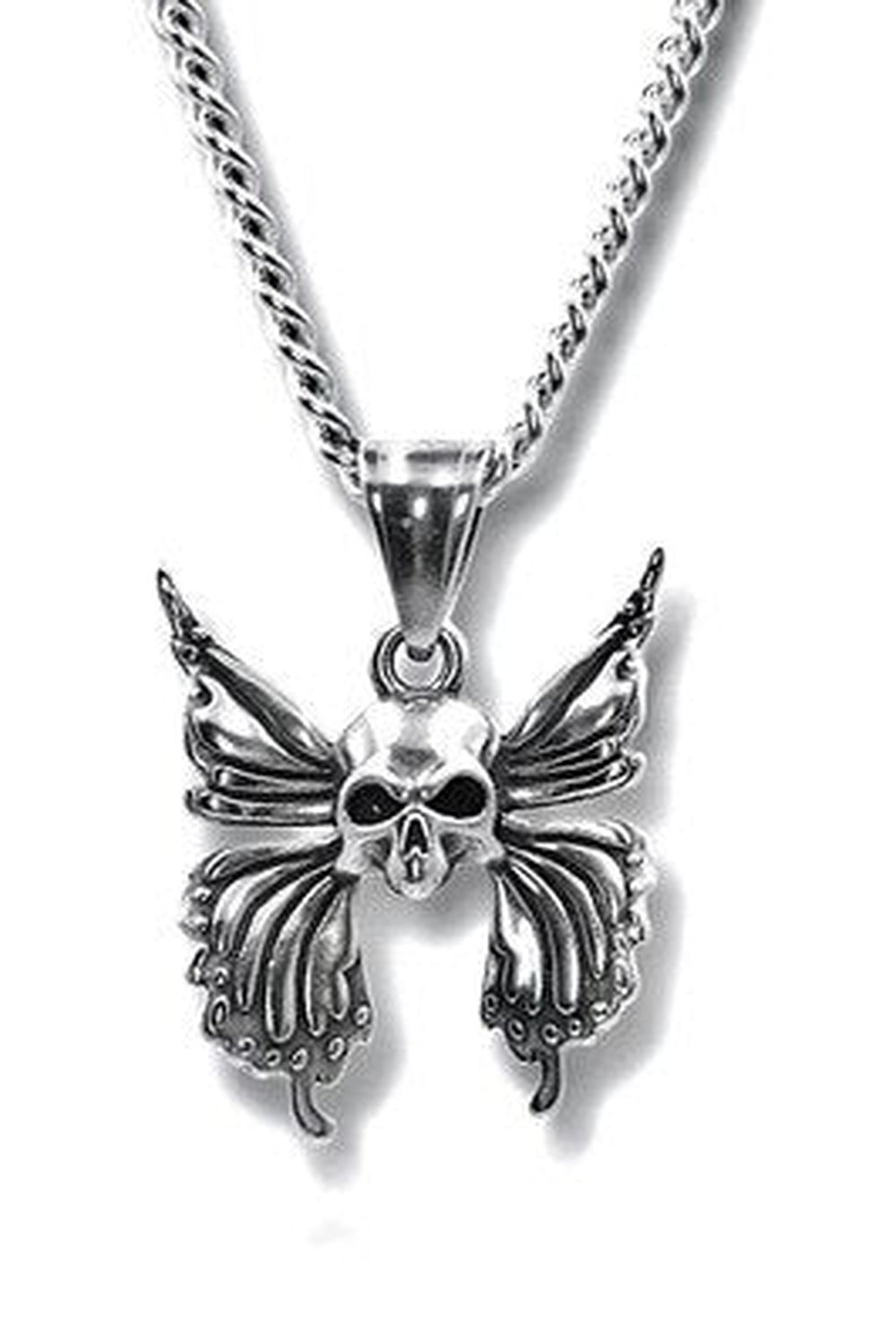 Y2k Edgy Aesthetic Butterfly Skull Flower Necklace