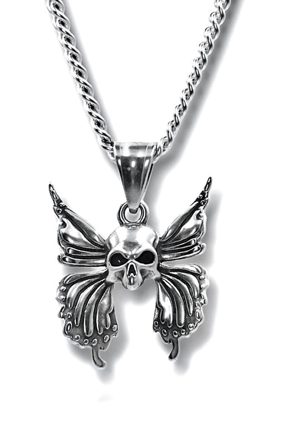 Y2k Edgy Aesthetic Butterfly Skull Flower Necklace