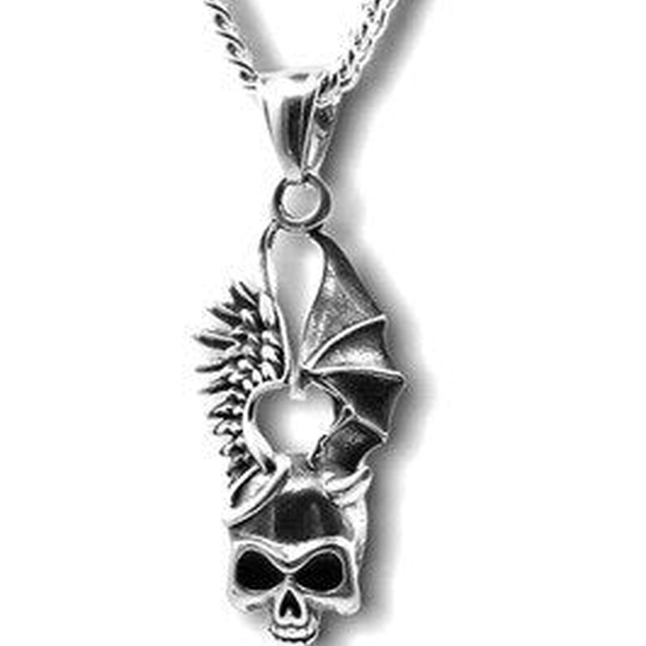 Y2k Edgy Aesthetic Butterfly Skull Flower Necklace