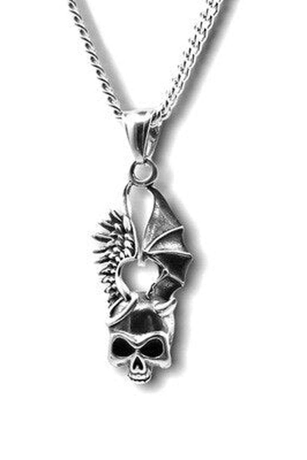 Y2k Edgy Aesthetic Butterfly Skull Flower Necklace