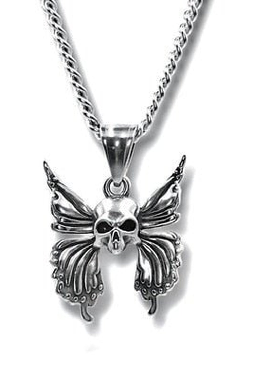 Y2k Edgy Aesthetic Butterfly Skull Flower Necklace
