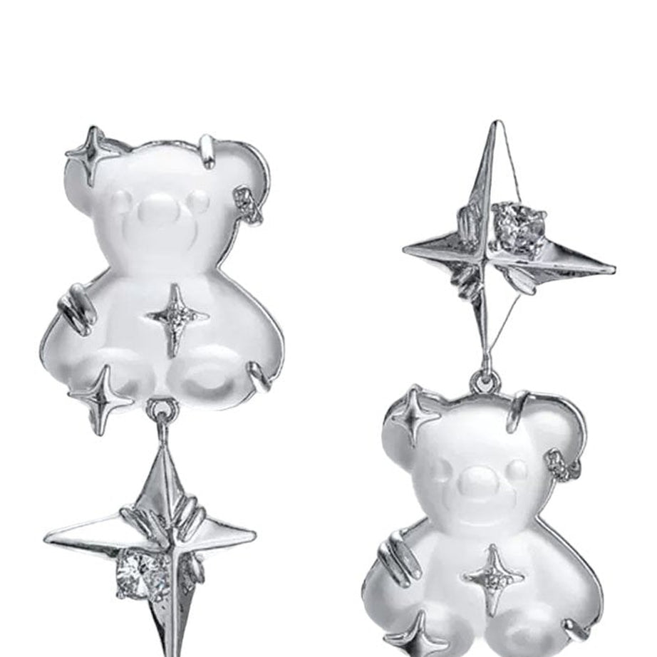 Y2k Edgy Cute Bear Earrings