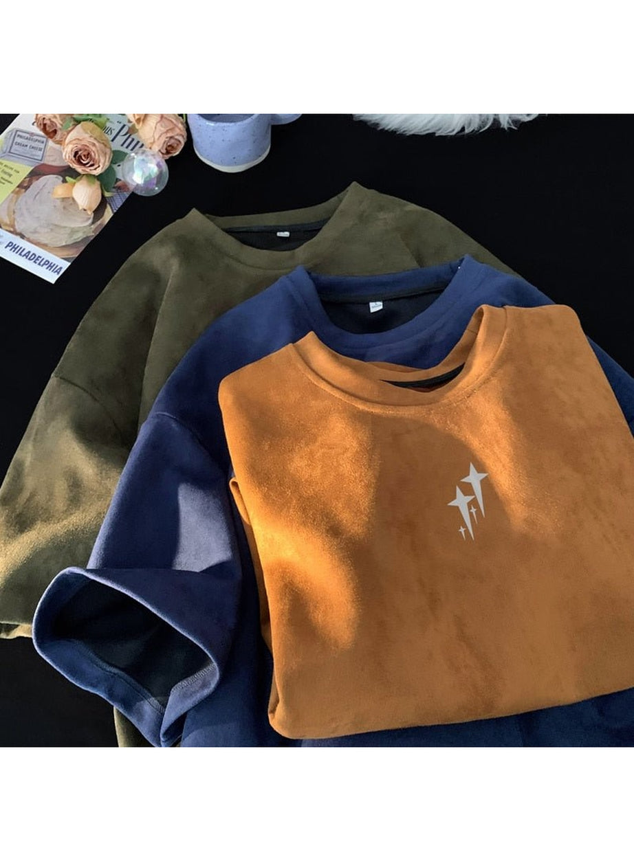 Y2k Edgy Suede Graphic T-shirt