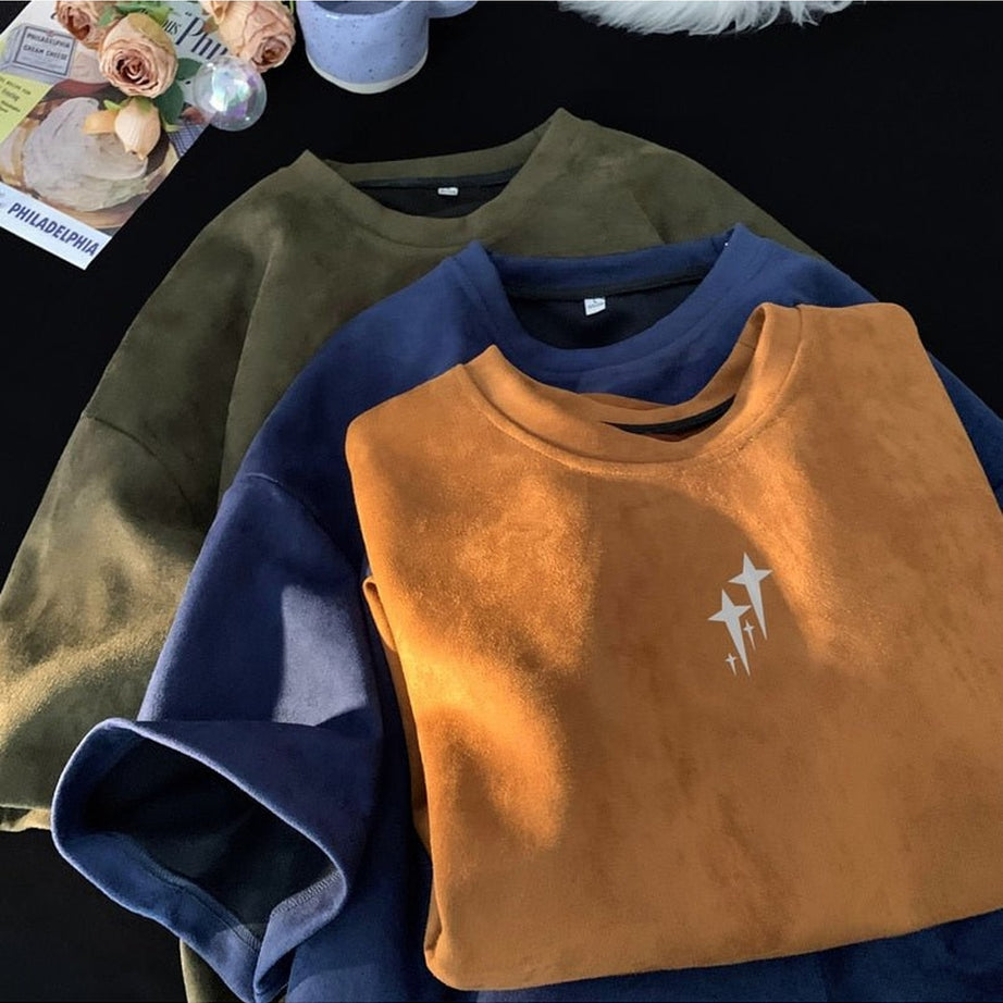 Y2k Edgy Suede Graphic T-shirt