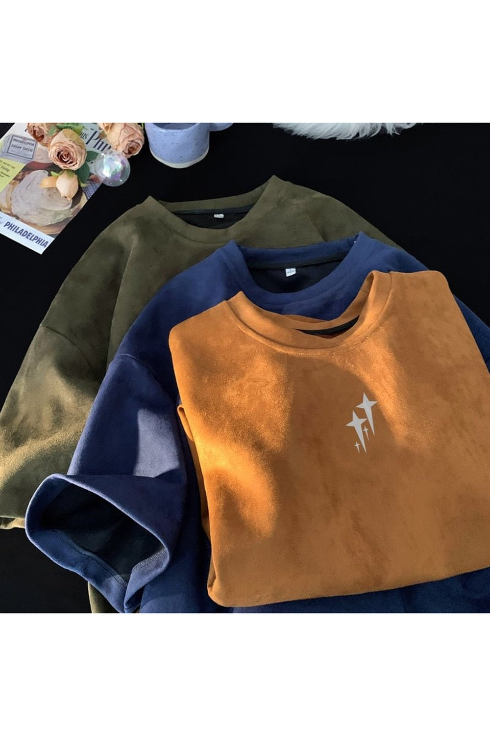 Y2k Edgy Suede Graphic T-shirt