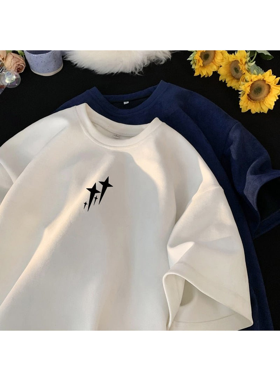 Y2k Edgy Suede Graphic T-shirt