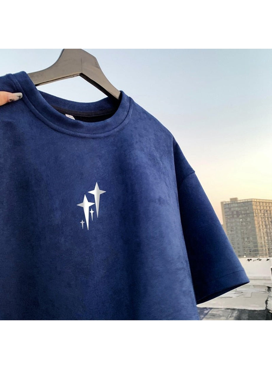 Y2k Edgy Suede Graphic T-shirt