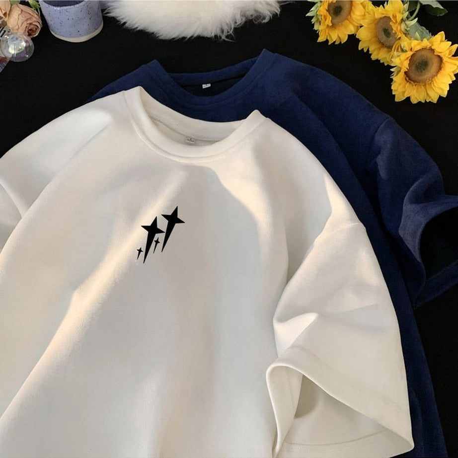 Y2k Edgy Suede Graphic T-shirt