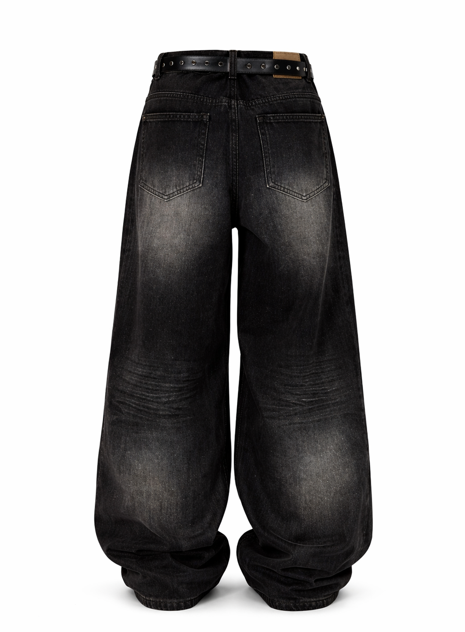 Washed Black Y2K Baggy Jeans