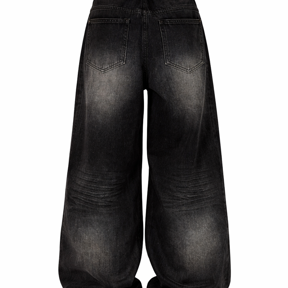 Washed Black Y2K Baggy Jeans