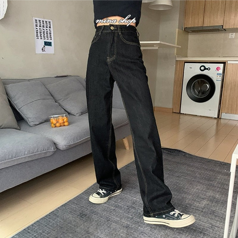 Y2k Egirl High Waist Black enim Pants