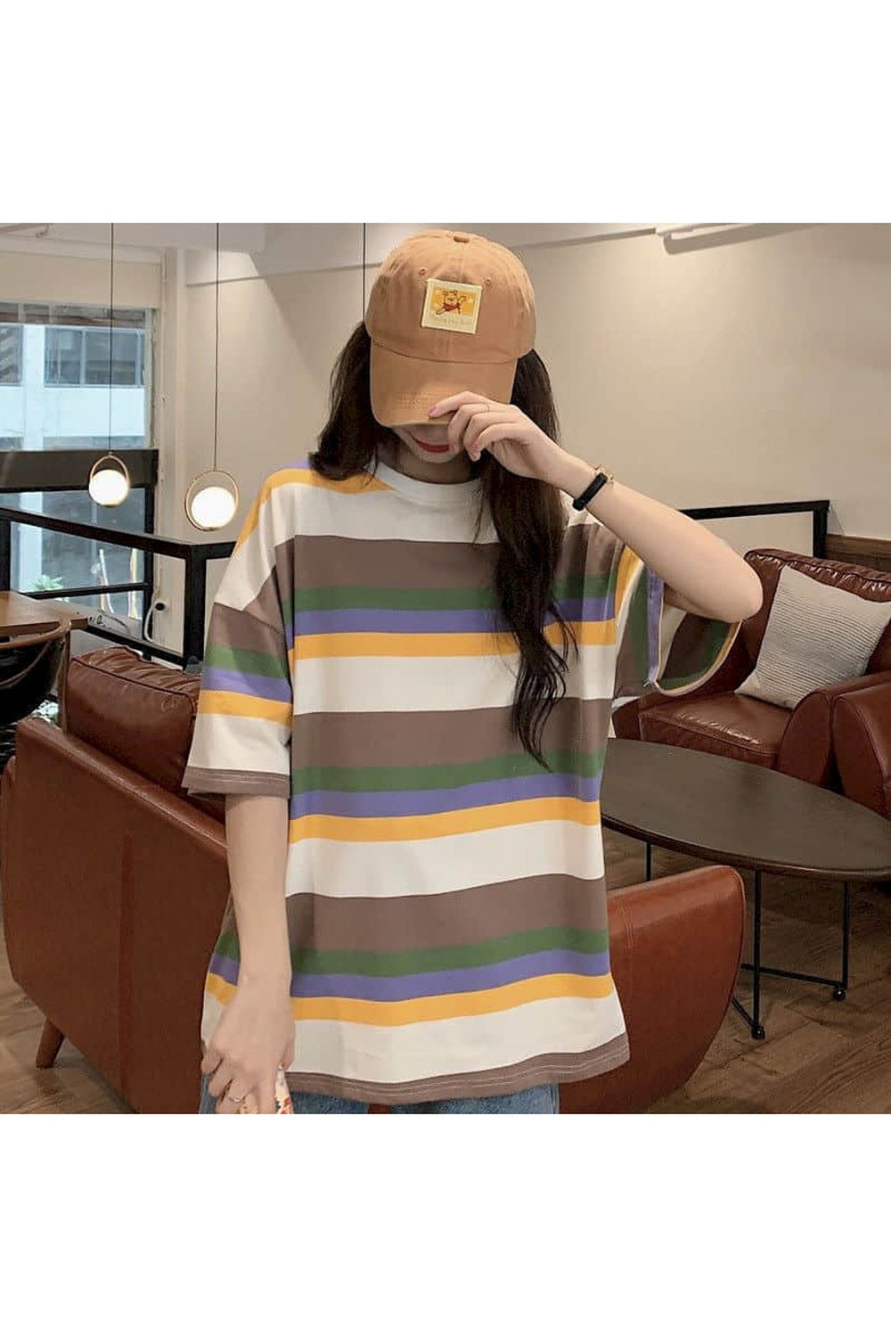 Y2k Egirl Oversize Striped T-shirt