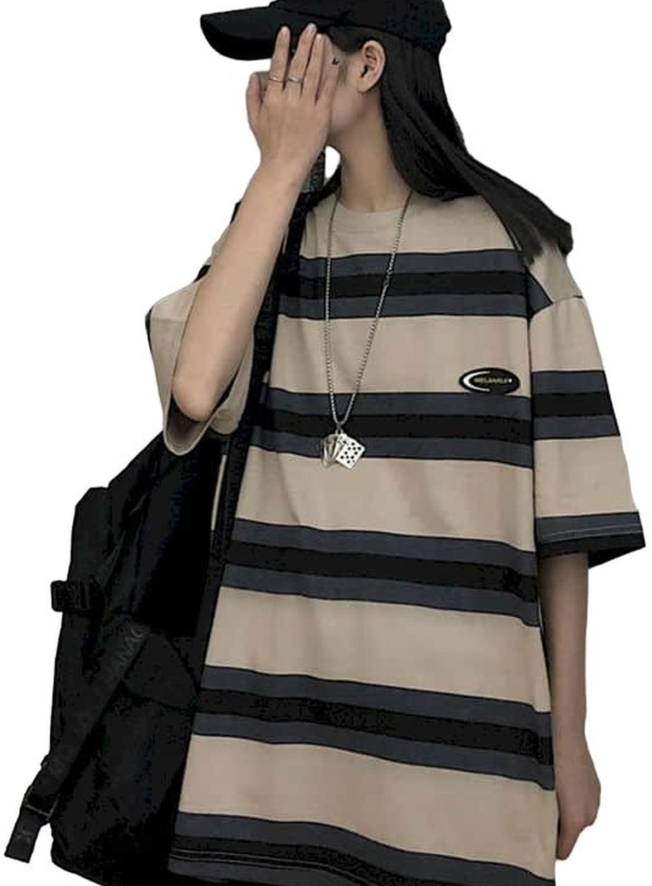 Y2k Egirl Oversize Striped T-shirt
